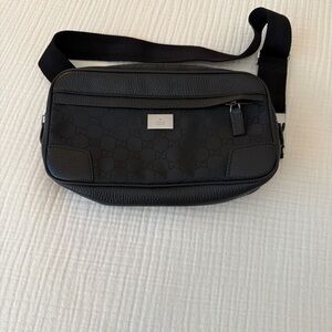 Gucci Black Monogram Belt Bag